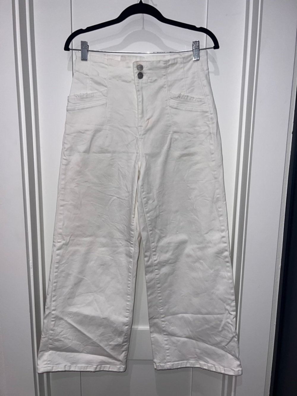 Altar'd State White Button-Front Pants